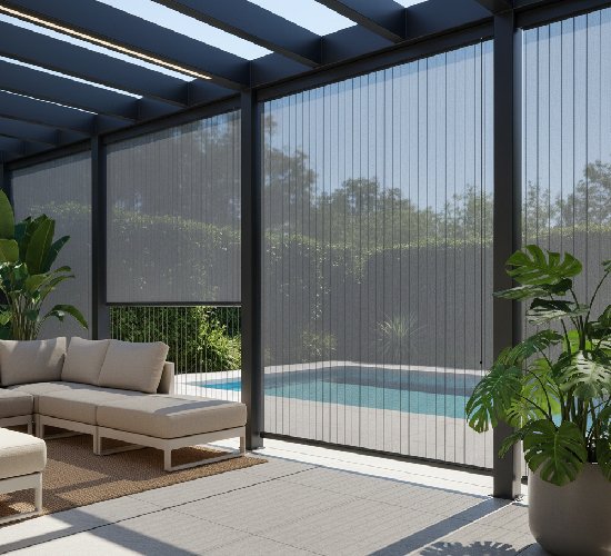 Wire-Guided Outdoor Blinds