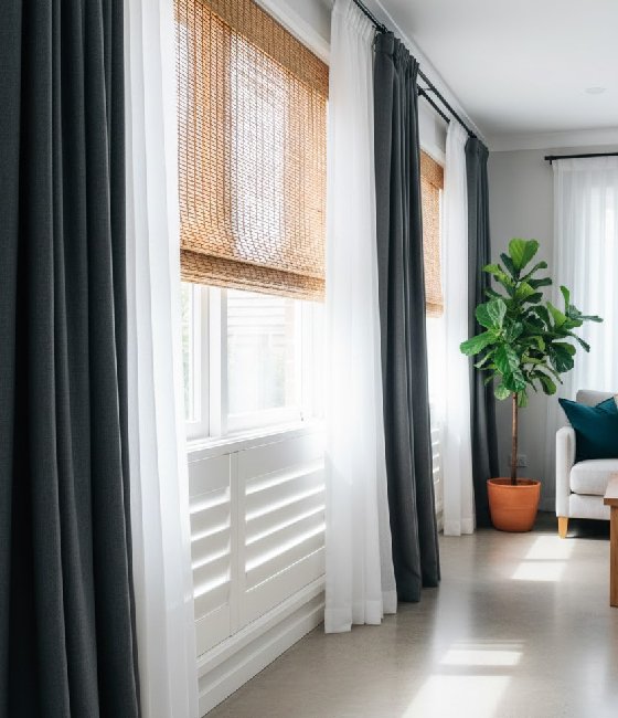 Blinds Curtains Shutters in Gladesville waterfront apartment and professional office installation