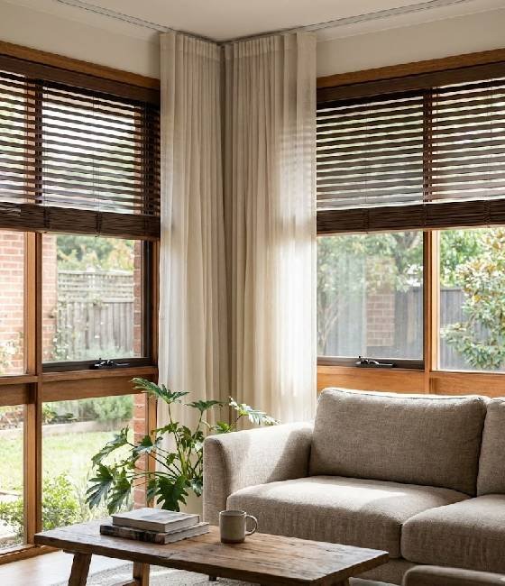Curtains and blinds in Emu Plains living area