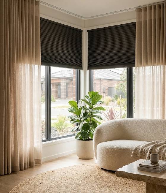 Curtains and blinds installed in Prestons living area